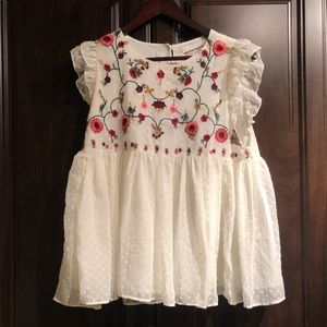 Zara Embroidered Top - Size Large